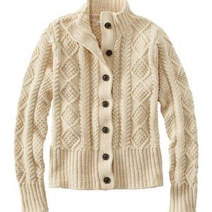 LL Bean Women's Signature Cotton Fisherman Sweater, Short Cardigan